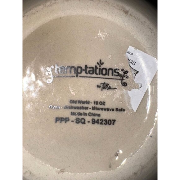 Temptations Old World Double-Handled Soup Bowl 18 Oz Microwave & Dishwasher Safe - Picture 3 of 5